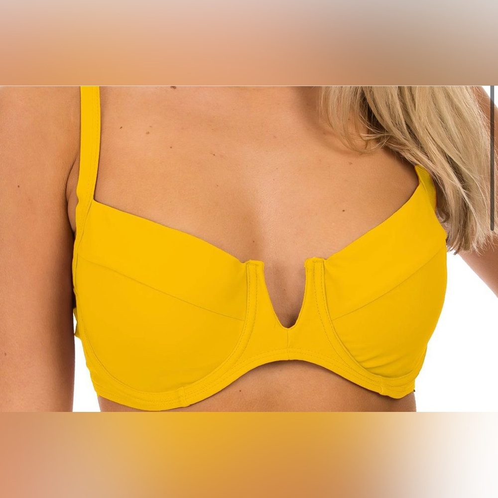Vibrant Yellow V-Notch Bikini Top NWT